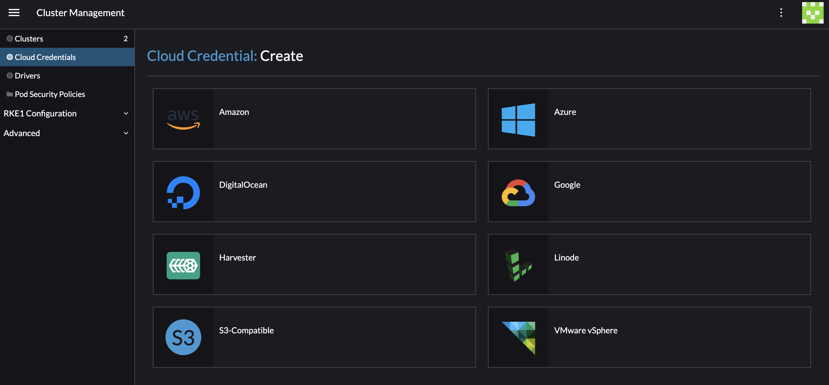 Cloud credential creation