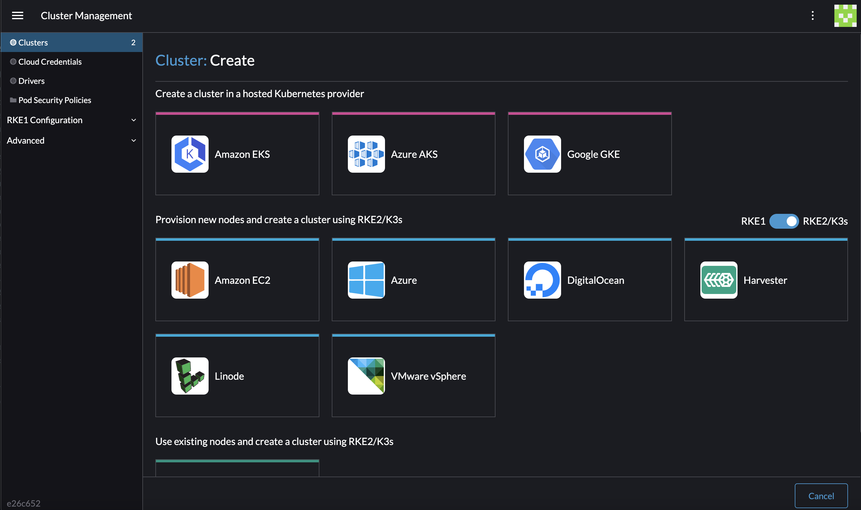 Cluster provisioning overview