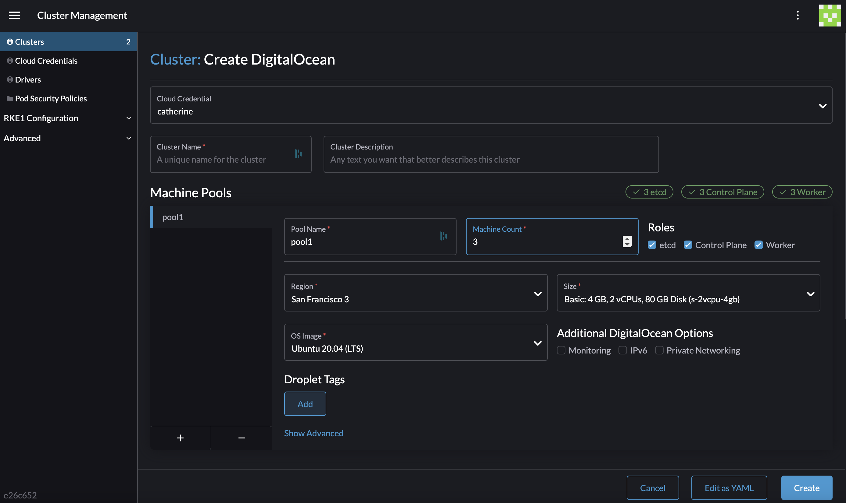 Cluster provisioning - Example of creating an RKE2 cluster in Digital Ocean