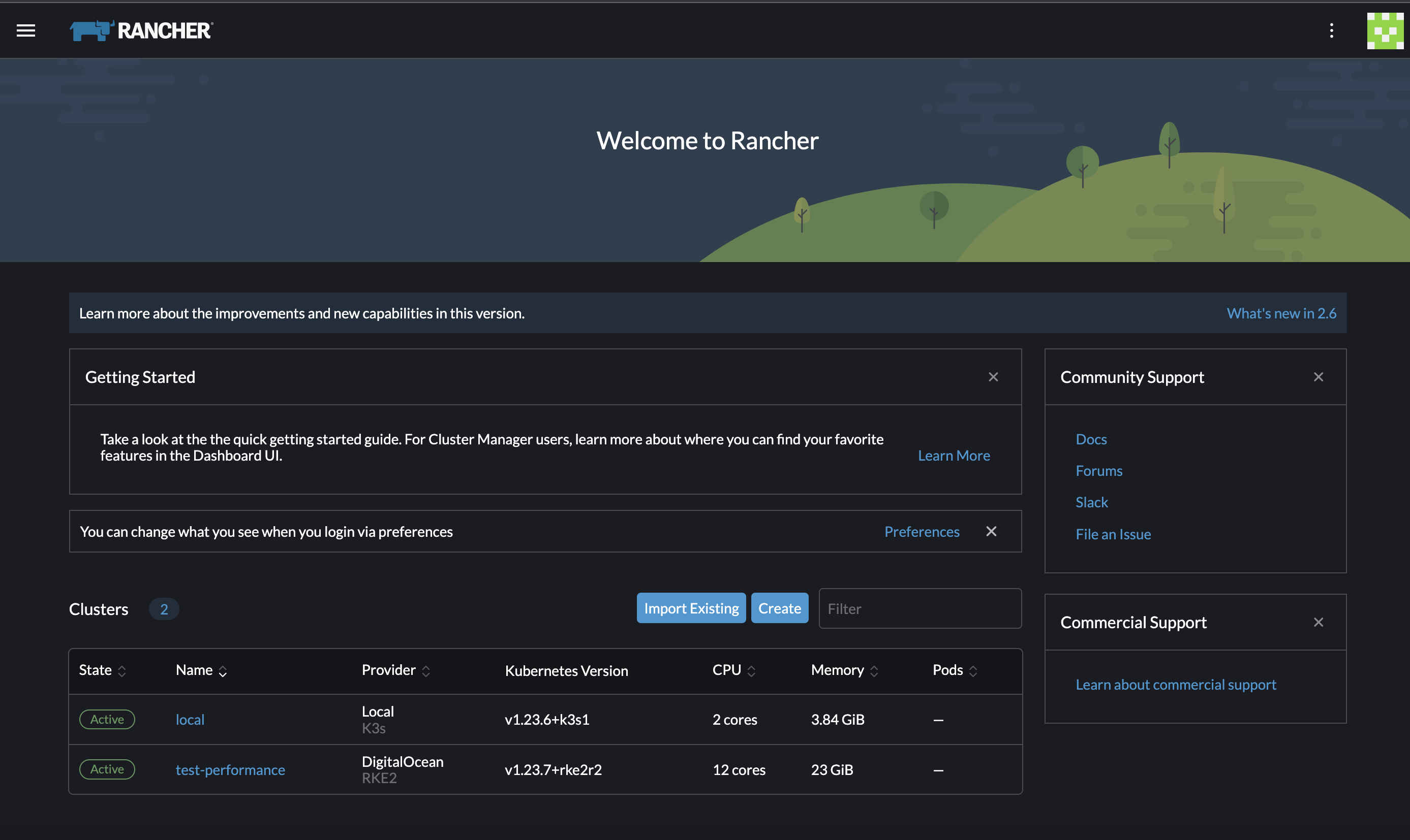 Rancher home page