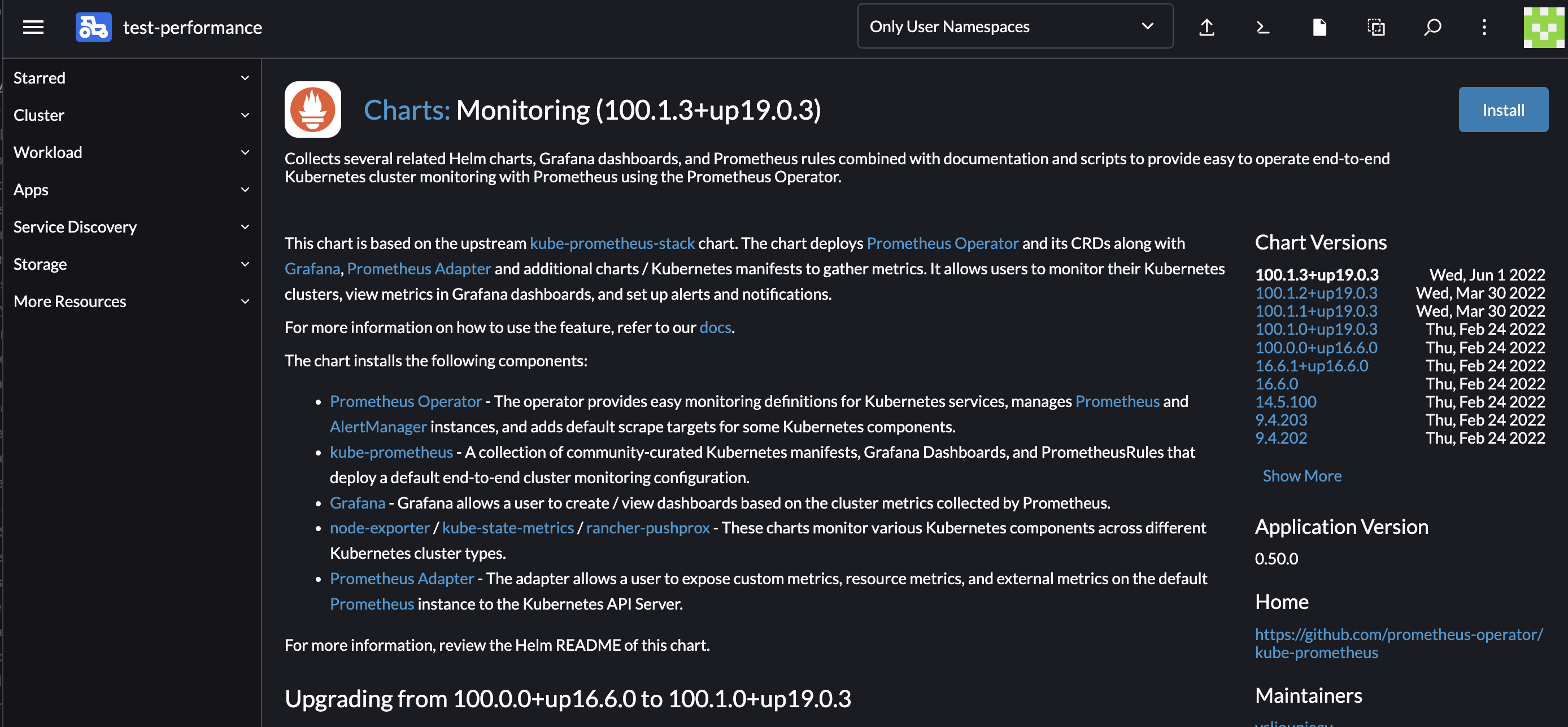 Installing Helm chart app example