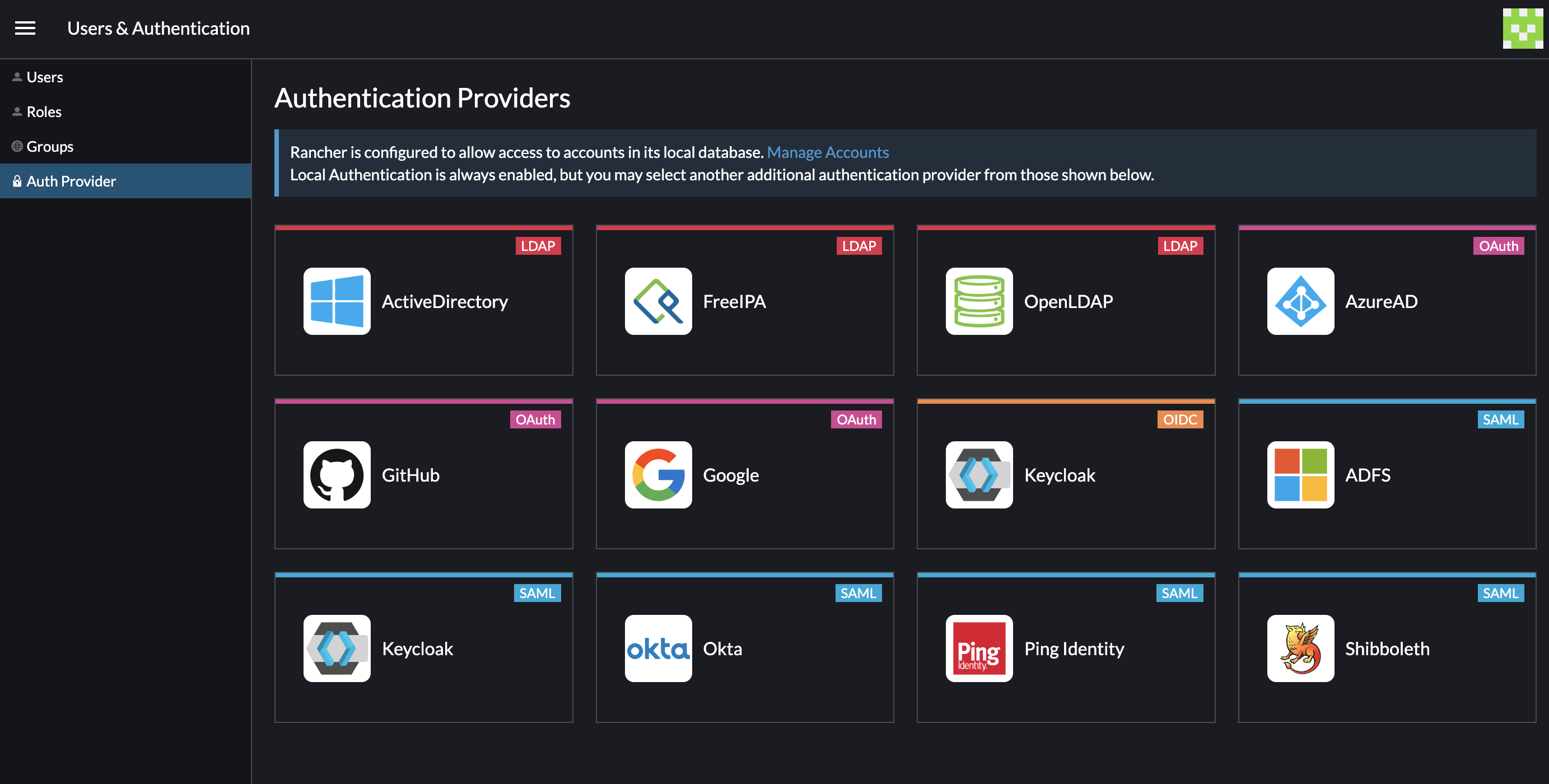 Integrations with auth providers